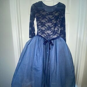 Sparkly Lacey Ballet Dance Dress, Long sleeved